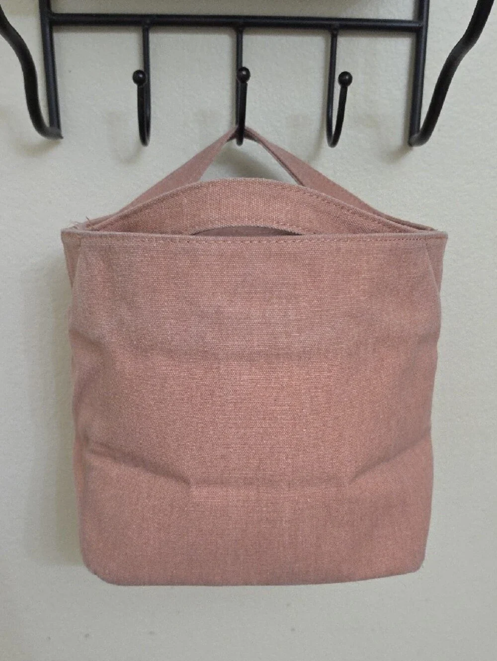 Cotton Minimalist Insulated Lunch Tote Terracotta Orange   Zipper Closure
